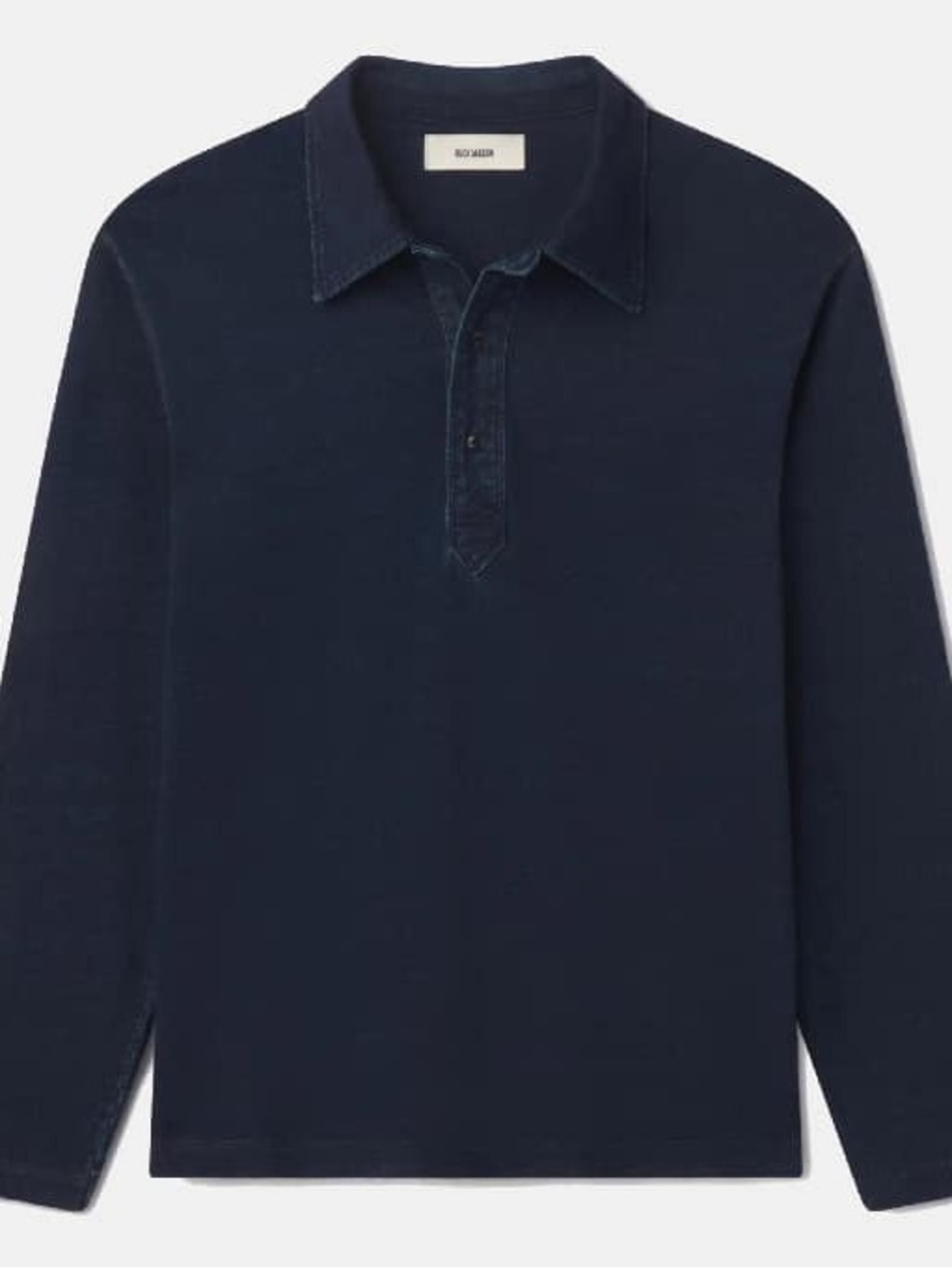 Buck Mason Indigo-Dipped Yuma Long Sleeve Polo